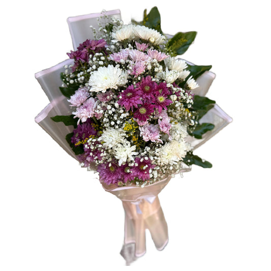White & Purple Chrysanthemum Bouquet
