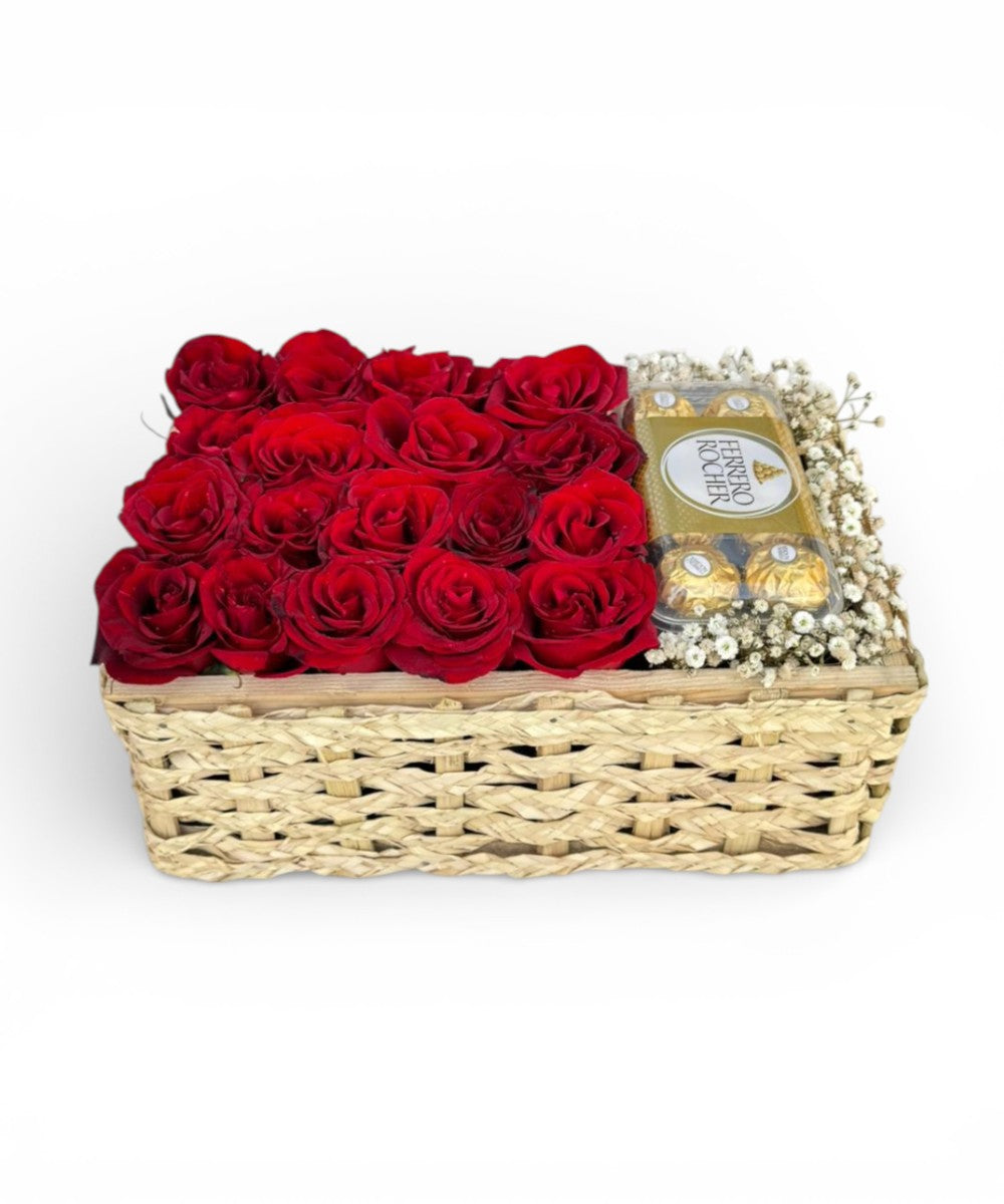 Box 20 Red Roses With Chocolate