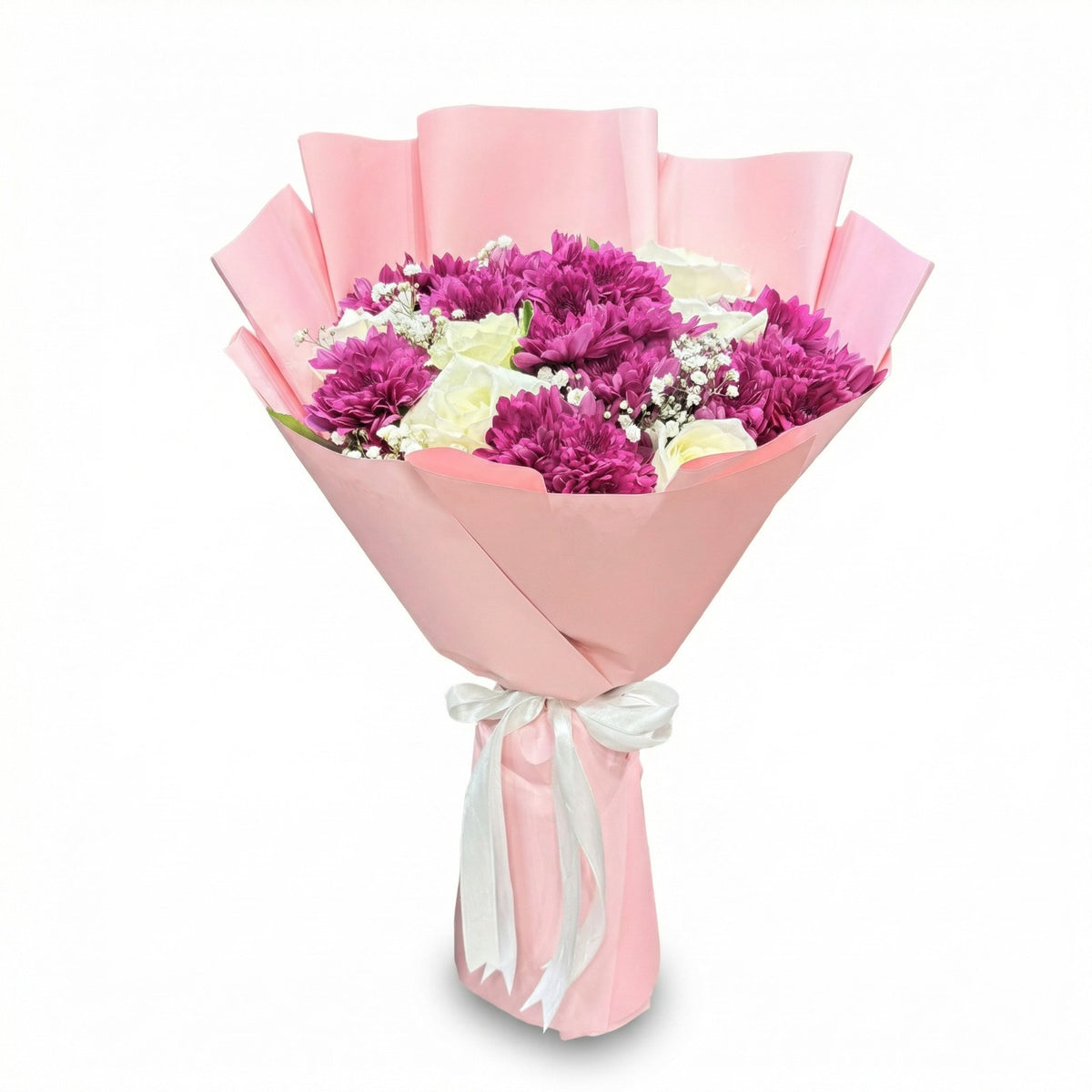 White & Purple Chrysanthemum Bouquet