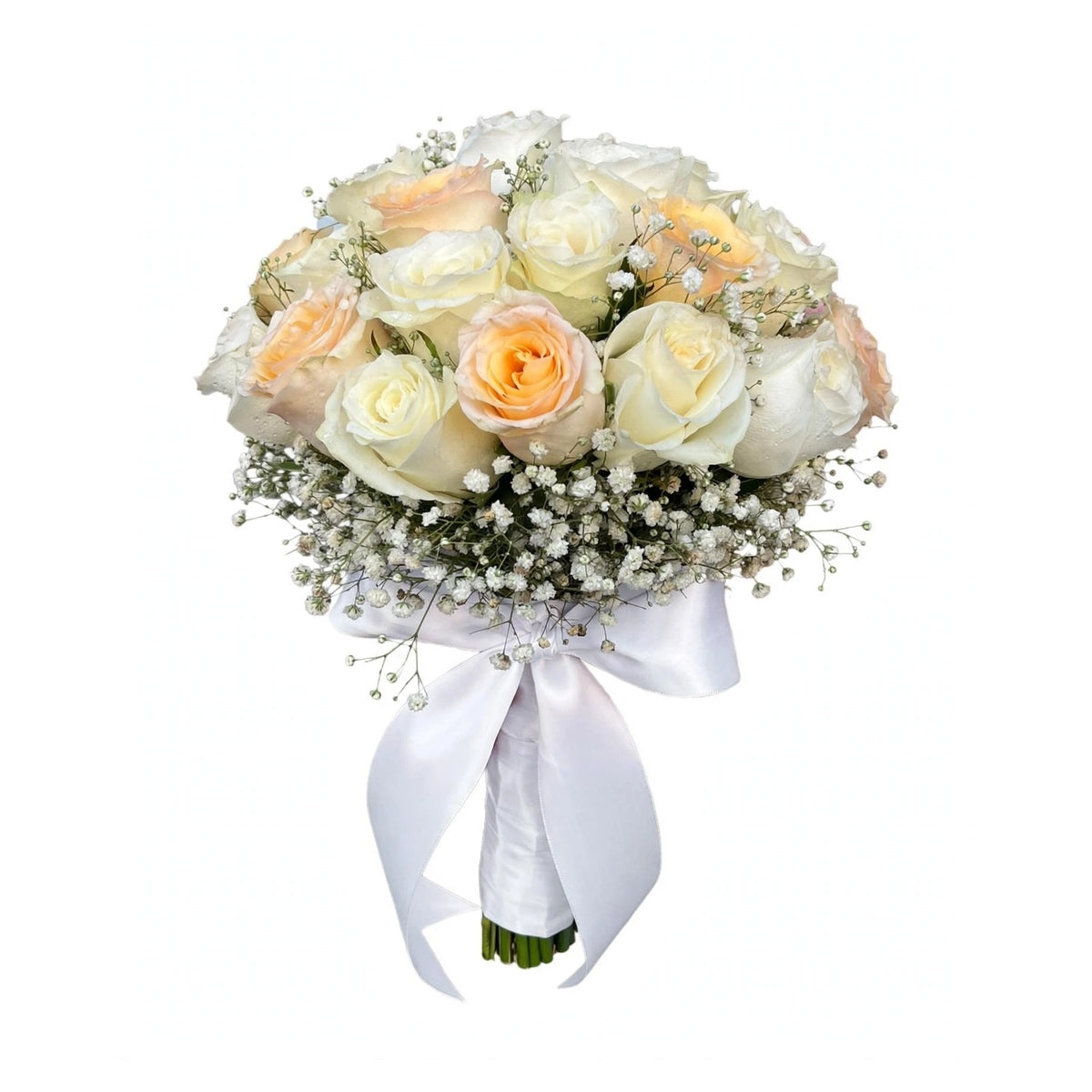 Peach & White Bridal Bouquet