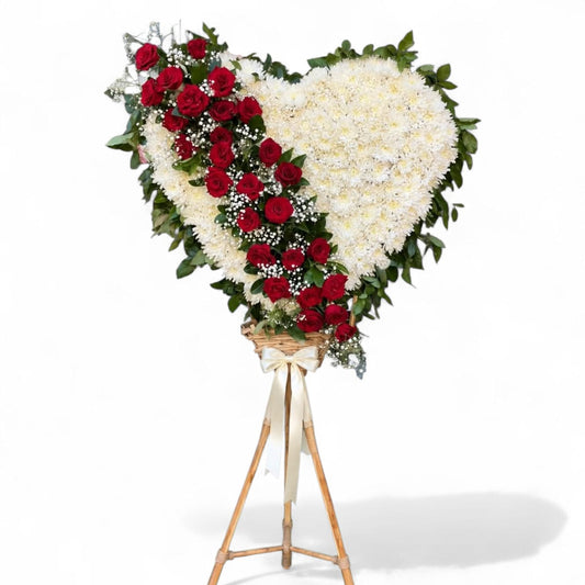 Royal Red & White Heart Bouquet