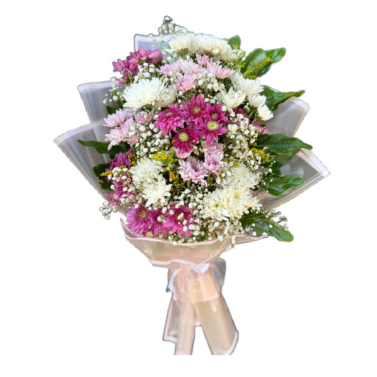 White & Purple Chrysanthemum Bouquet
