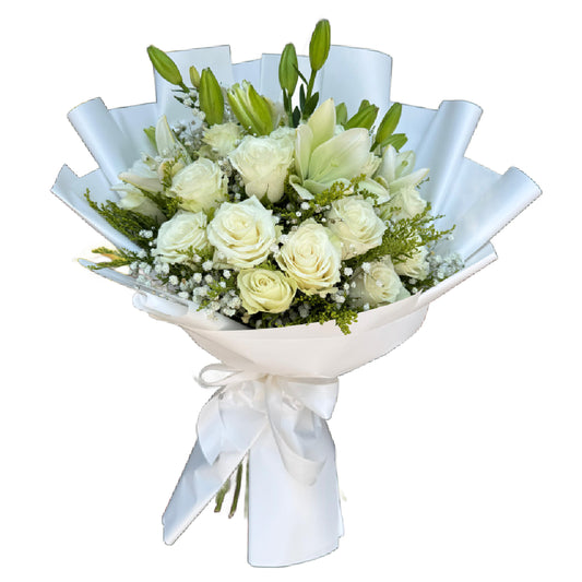Lilies & White Roses Bouquet