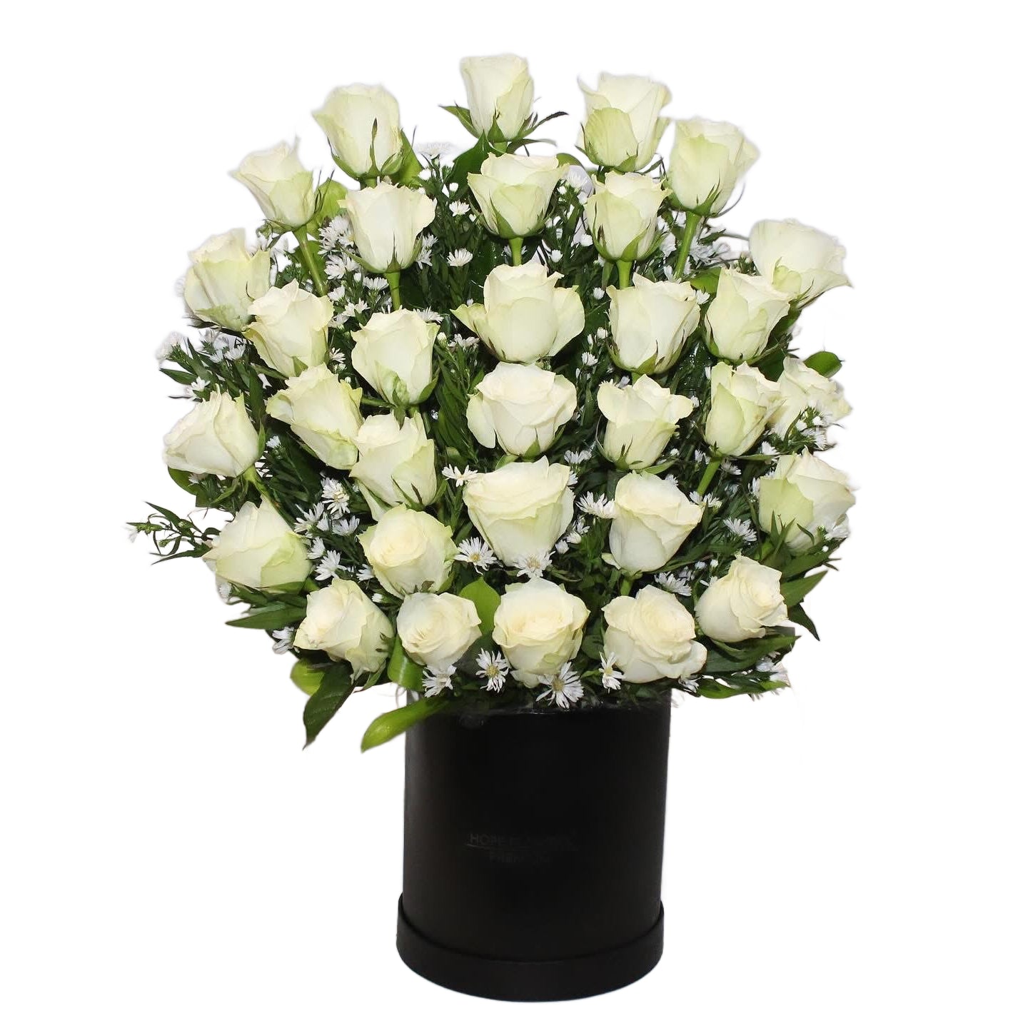 30 White Roses in a Box
