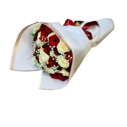 Red & White Roses Bouquet