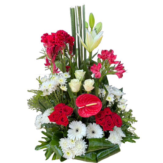 Red & White Colors stand Bouquet