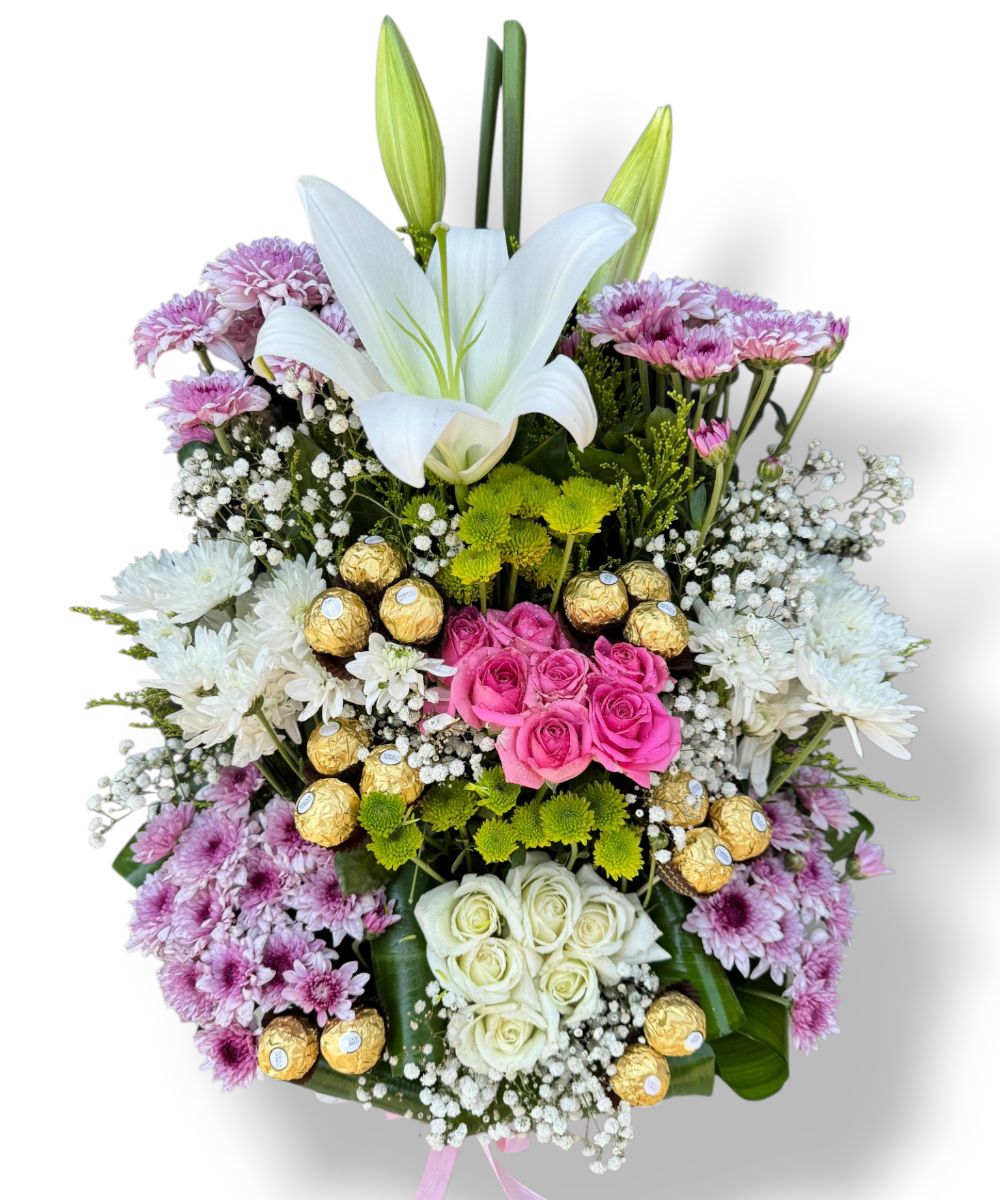 Mix Colorful flowers with Chocolate Bouquet