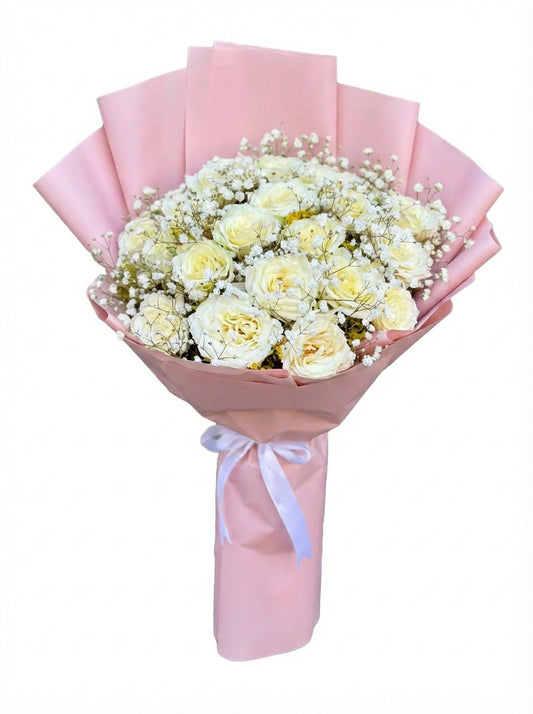 20 White Roses Bouquet