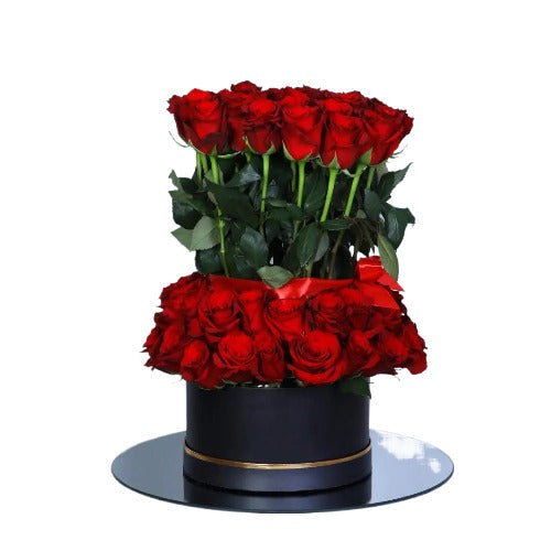50 Red roses in Box