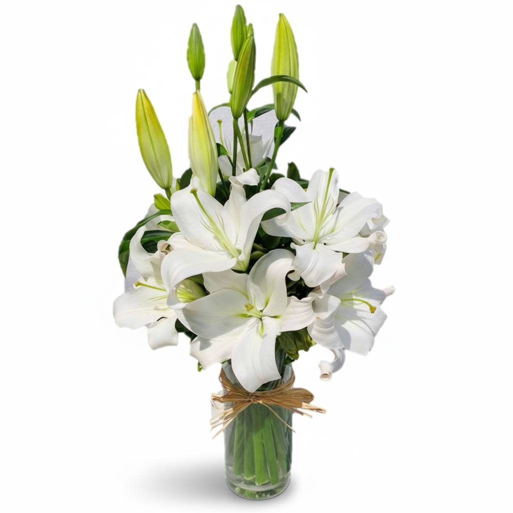 White Lilies Vase