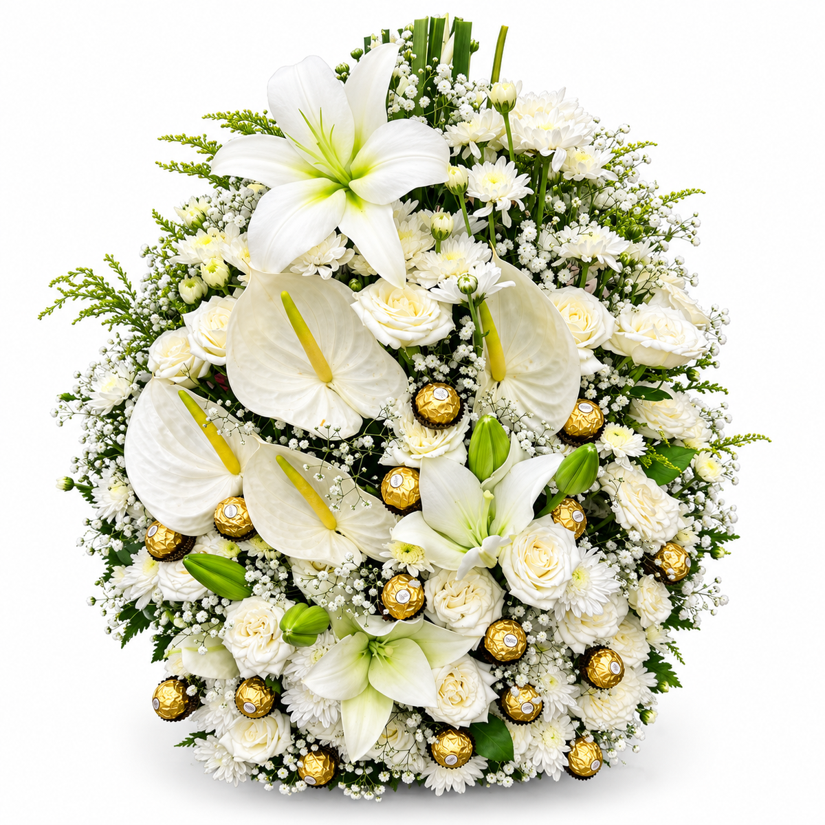 Elegant White Floral Chocolate Bouquet