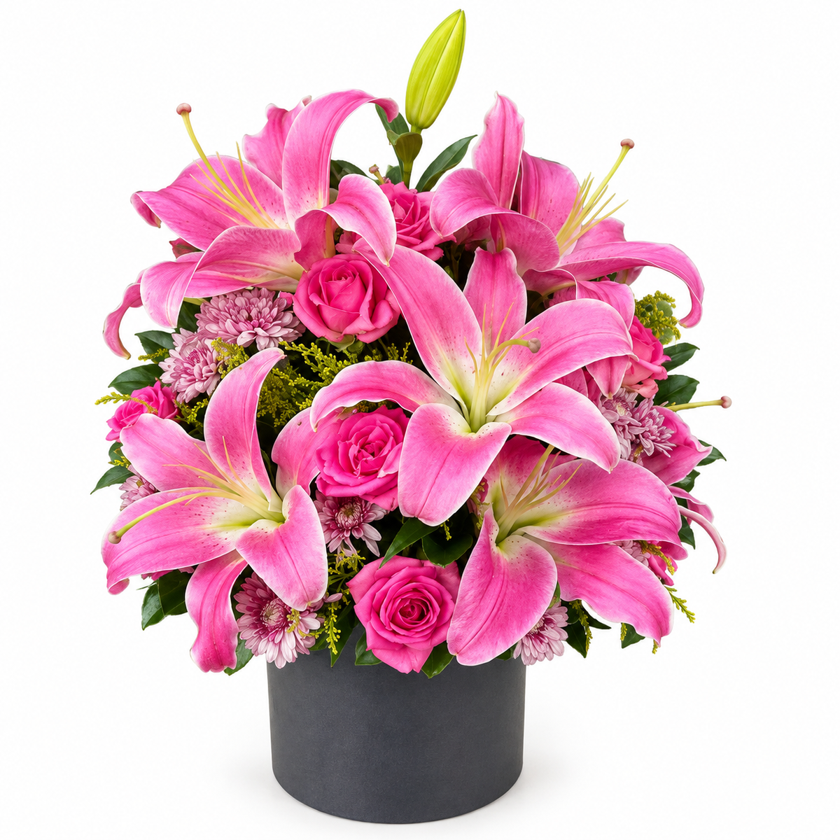 Vibrant Pink Lily and Rose Box